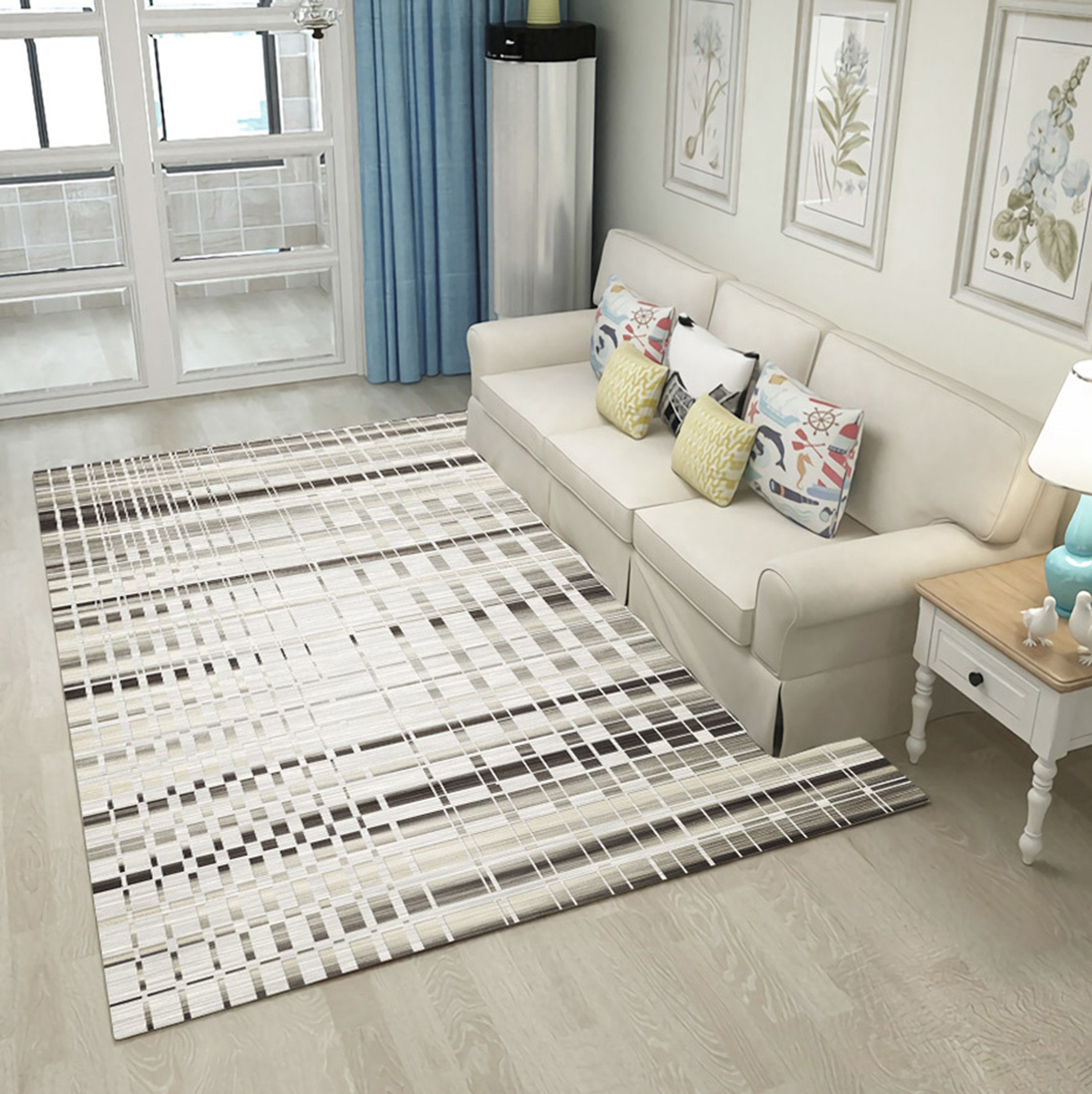 3D Black Geometry WG308 Non Slip Rug Mat Mat AJ Creativity Home 