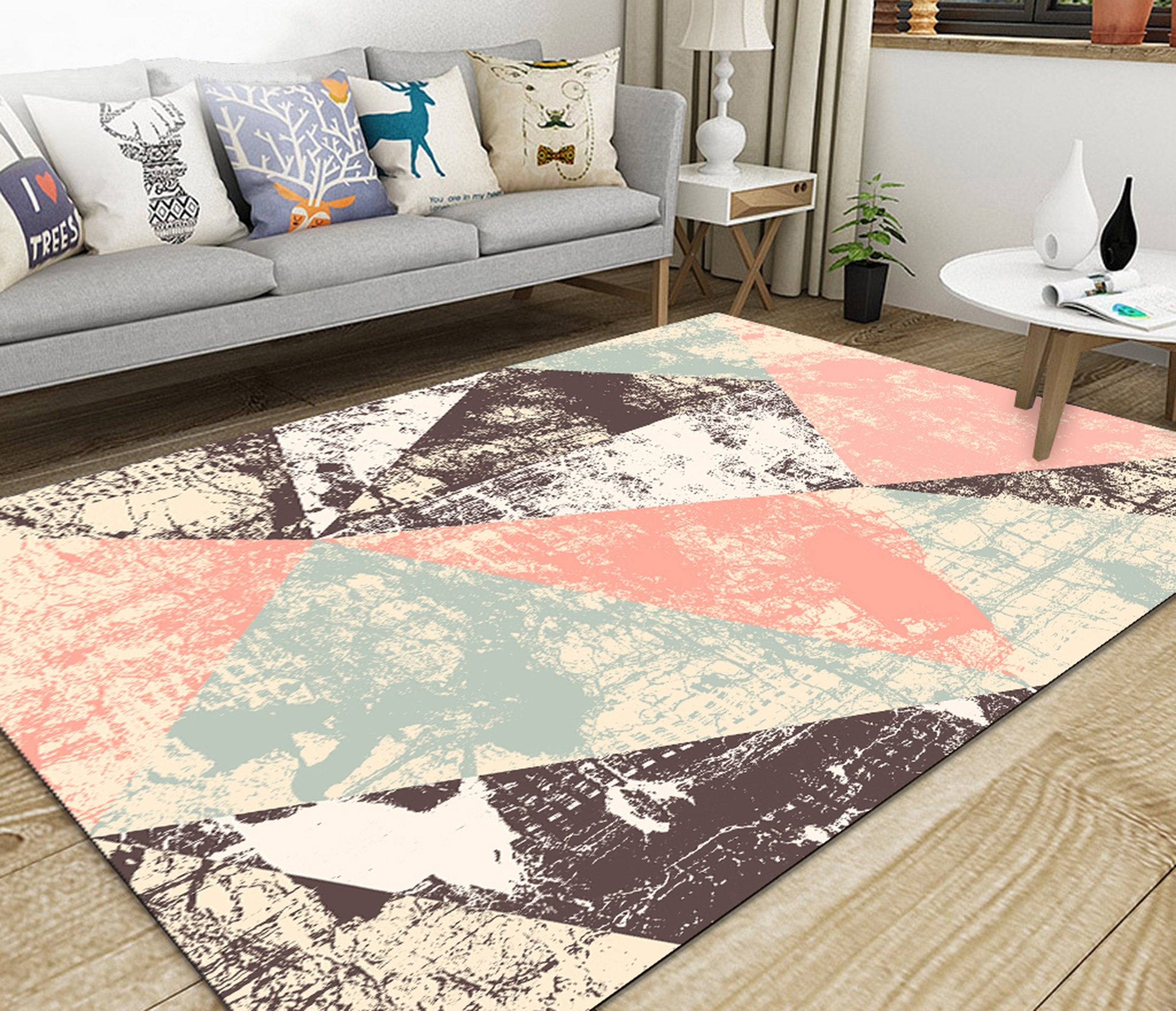 3D Colored Geometric Pattern WG427 Non Slip Rug Mat Mat AJ Creativity Home 