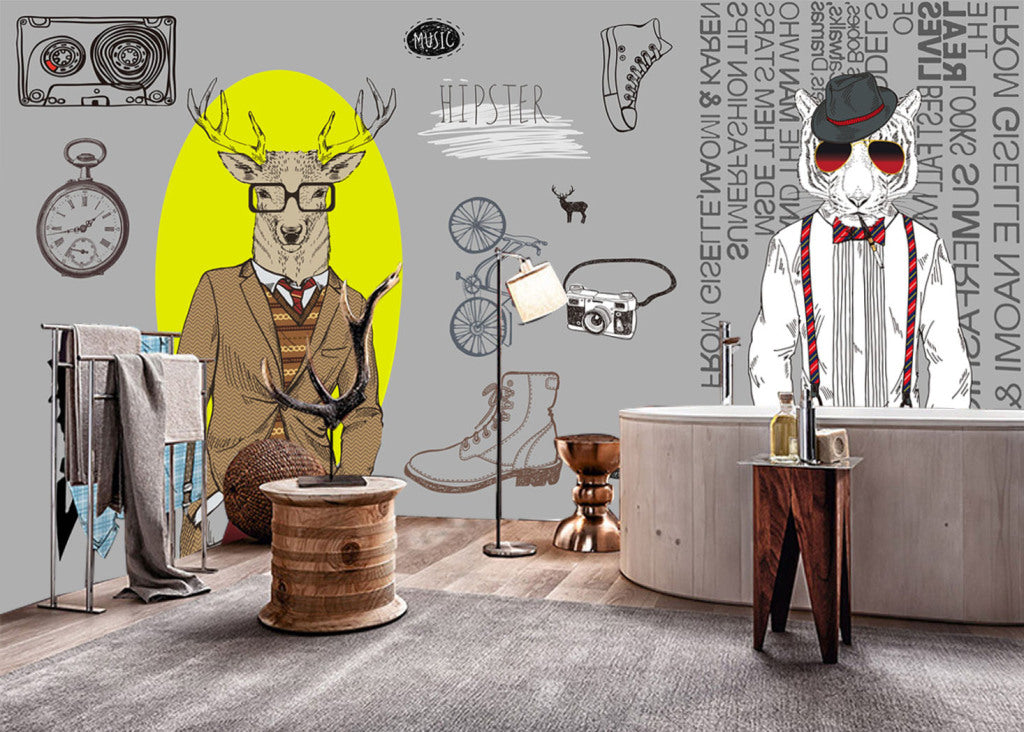 3D Deer Head WG172 Wall Murals