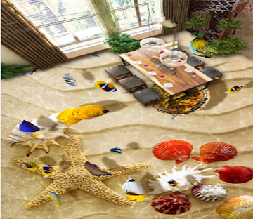 3D Starfish 055 Floor Mural Wallpaper AJ Wallpaper 2 