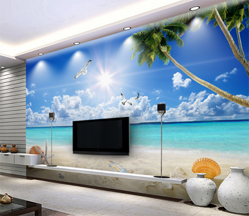 3D Sand Seagull 148 Wallpaper AJ Wallpaper 
