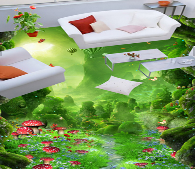 3D Hot Air Balloon 084 Floor Mural Wallpaper AJ Wallpaper 2 
