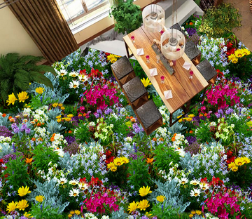 3D Hundred Flowers Bloom 135 Floor Mural Wallpaper AJ Wallpaper 2 