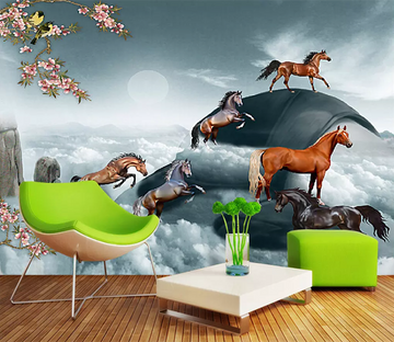 3D Cloud Horse Group 1284 Wallpaper AJ Wallpaper 2 