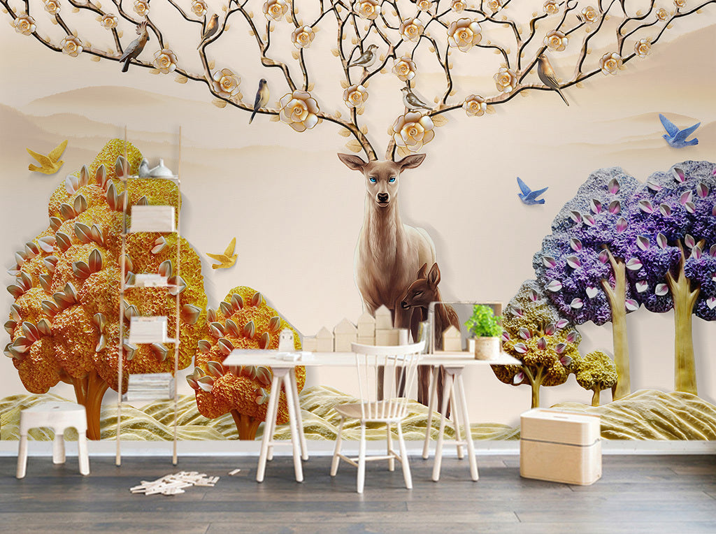 3D Orange Flower WG305 Wall Murals