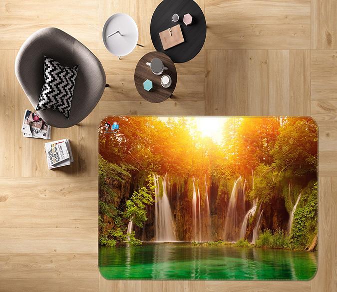 3D Waterfall Landscape 645 Non Slip Rug Mat Mat AJ Creativity Home 