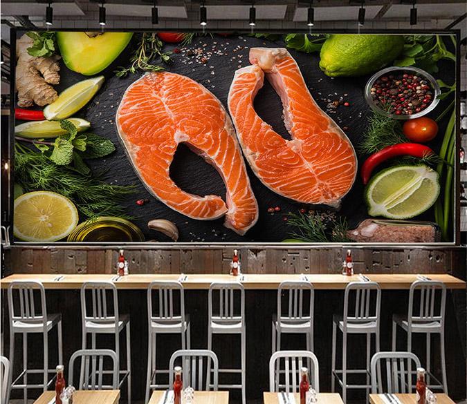 3D Fish Steak Pepper 099 Wallpaper AJ Wallpaper 