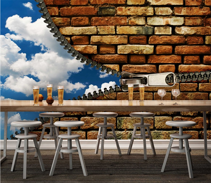 3D Zipper Brick 090 Wallpaper AJ Wallpaper 