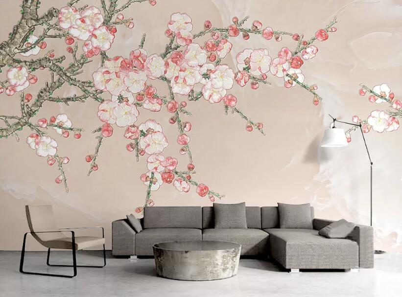 3D Peach Blossom 235 Wall Murals Wallpaper AJ Wallpaper 2 