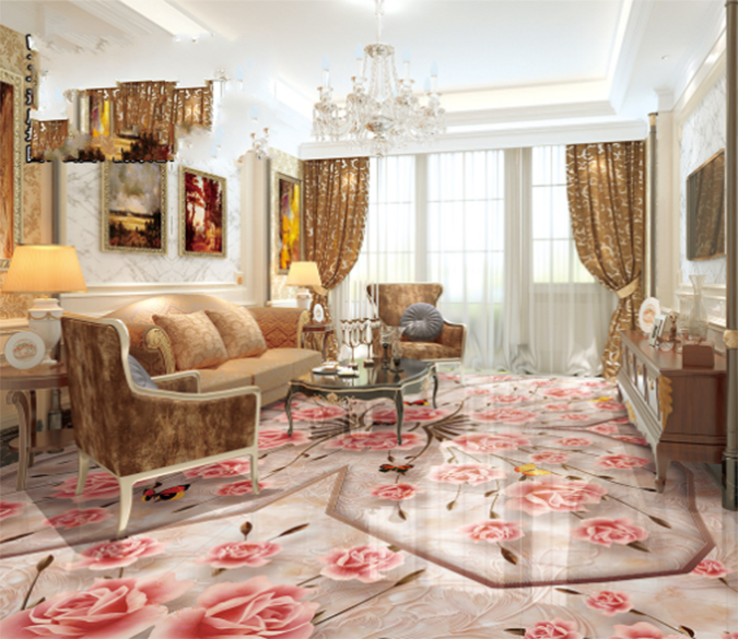 3D Flower In Flower 053 Floor Mural Wallpaper AJ Wallpaper 2 