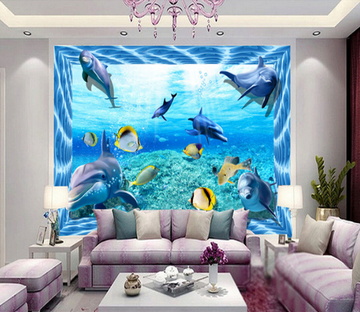 3D Fish School 262 Floor Mural Wallpaper AJ Wallpaper 2 