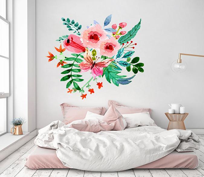 3D Graffiti Red Butterfly 133 Wall Stickers Wallpaper AJ Wallpaper 