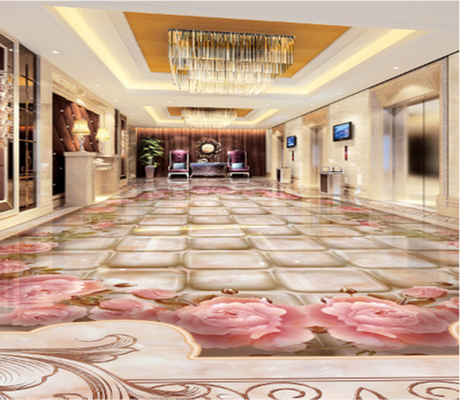 3D Flowers 009 Floor Mural Wallpaper AJ Wallpaper 2 