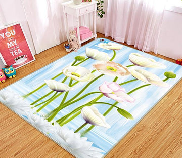 3D Tulip Lotus 024 Non Slip Rug Mat Mat AJ Creativity Home 
