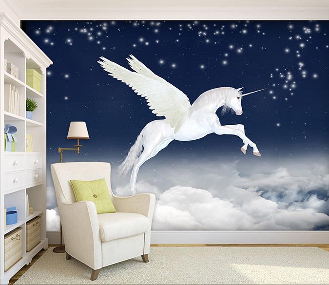 3D Unicorn Stars Jumping 140 Wallpaper AJ Wallpaper 