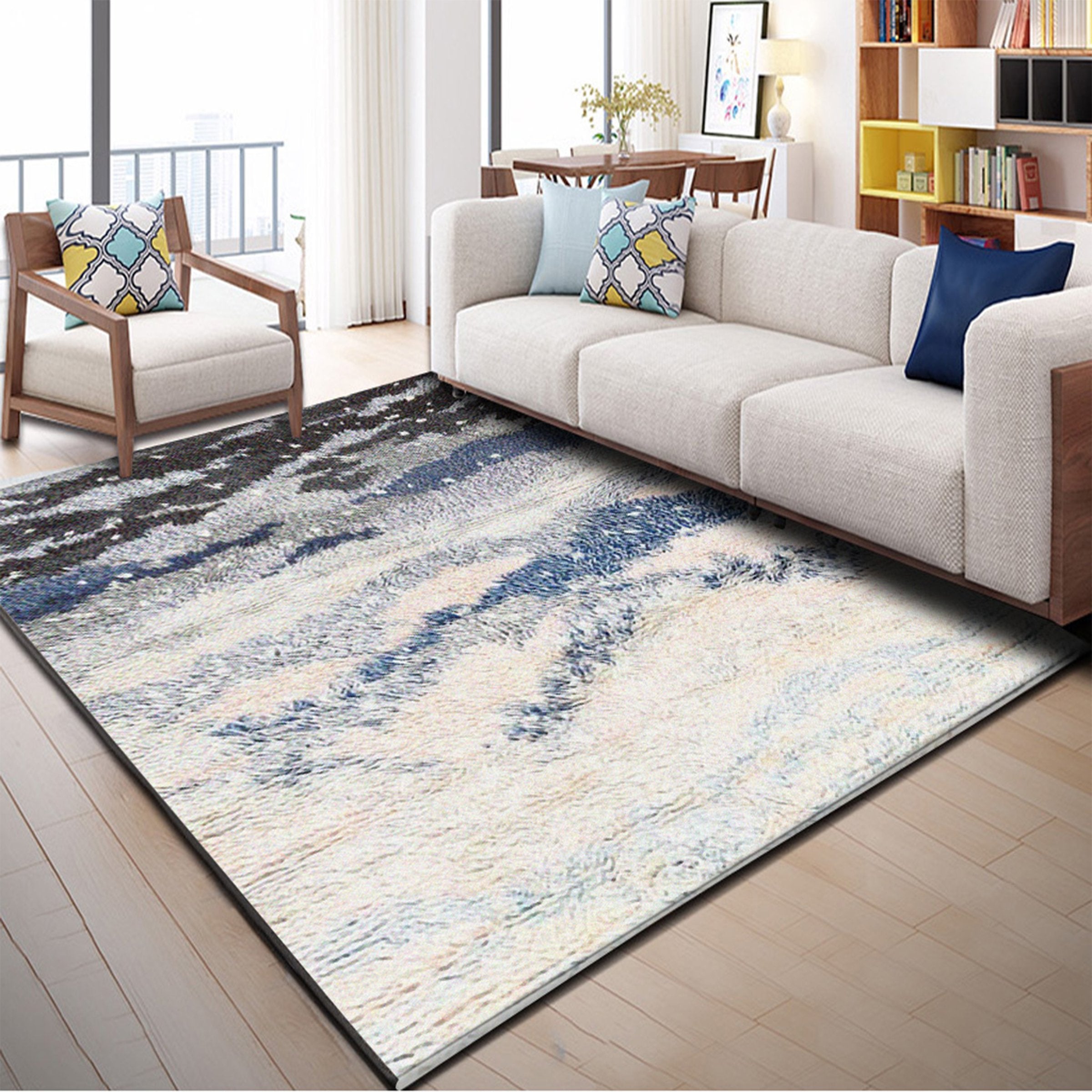 3D Gray Blue Spots WG134 Non Slip Rug Mat Mat AJ Creativity Home 