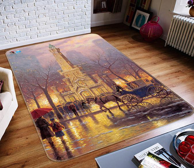 3D Castle Carriage 066 Non Slip Rug Mat Mat AJ Creativity Home 