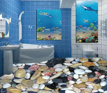 3D Seabed Stone 211 Floor Mural Wallpaper AJ Wallpaper 2 