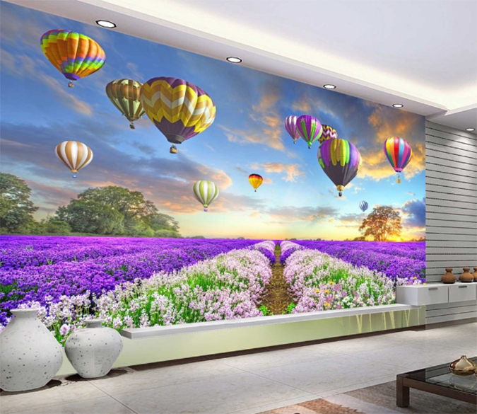 3D Lavender Garden 360 Wallpaper AJ Wallpaper 