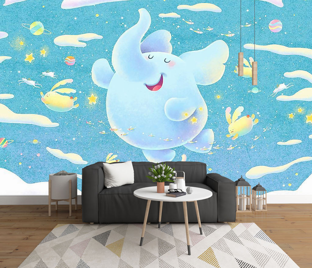 3D Fat Elephant WG437 Wall Murals