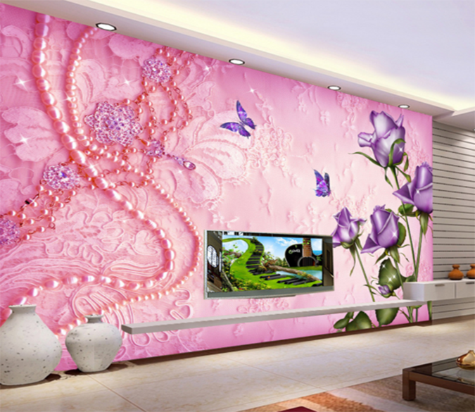 3D Pearl Butterfly 282 Wallpaper AJ Wallpaper 