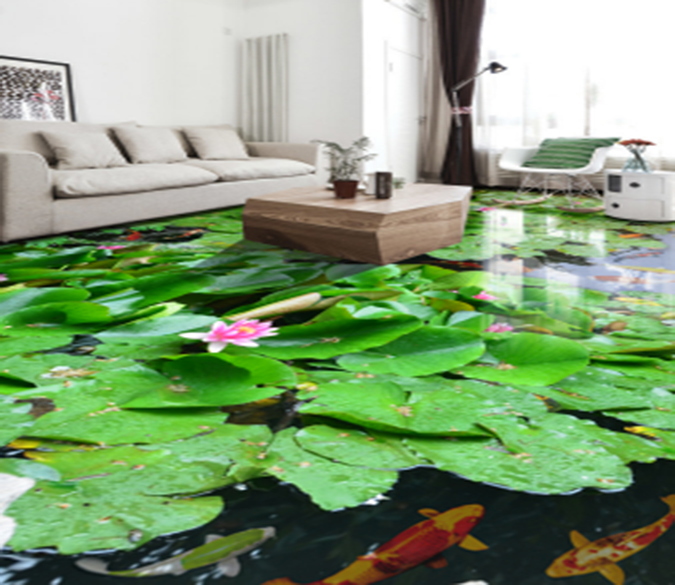 3D Light Green 044 Floor Mural Wallpaper AJ Wallpaper 2 