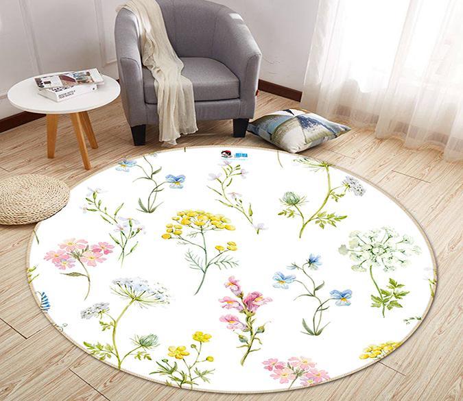 3D Small Yellow Flower 299 Round Non Slip Rug Mat Mat AJ Creativity Home 
