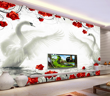 3D Swan Dance 417 Wallpaper AJ Wallpaper 