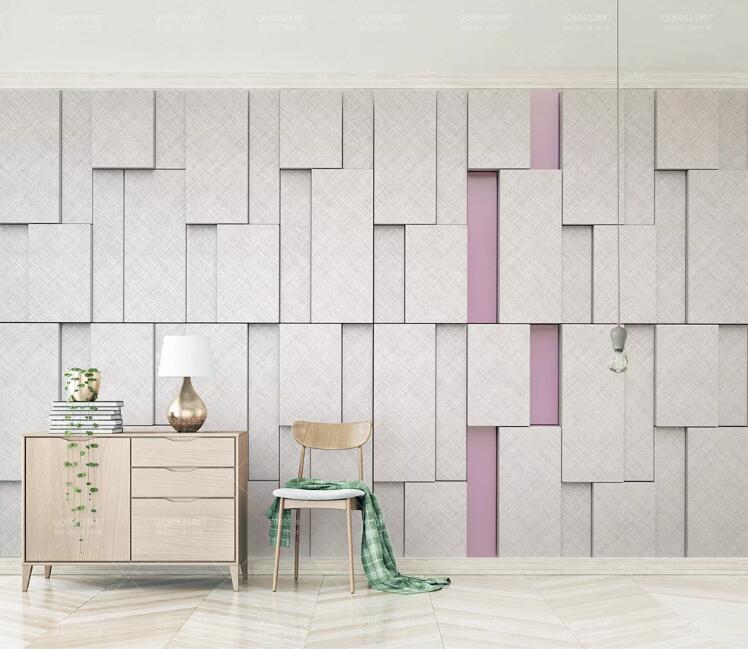 3D White Rectangle WC175 Wall Murals