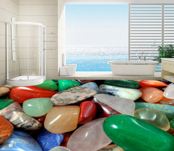3D Green Stone 148 Floor Mural Wallpaper AJ Wallpaper 2 