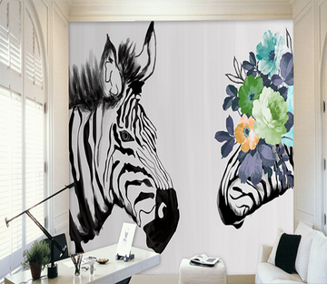 3D Zebra Flowers 199 Wallpaper AJ Wallpaper 