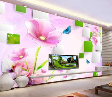 3D Quadrangular Flower 174 Wallpaper AJ Wallpaper 