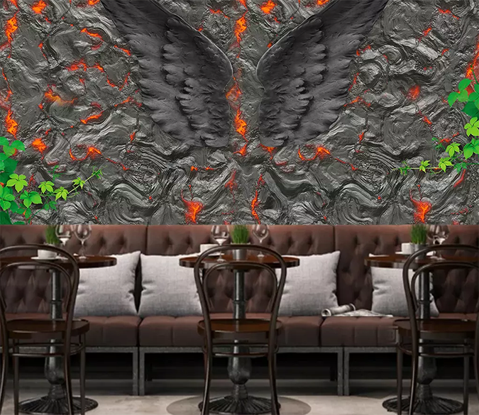 3D Fire Wall Wings 360 Wallpaper AJ Wallpaper 2 