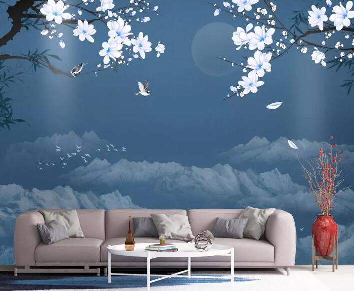 3D Bird Flower WG08 Wall Murals Wallpaper AJ Wallpaper 2 