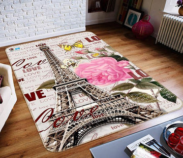 3D Tower Flower 064 Non Slip Rug Mat Mat AJ Creativity Home 