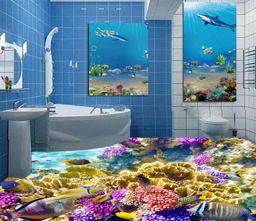 3D Bright Coral 201 Floor Mural Wallpaper AJ Wallpaper 2 