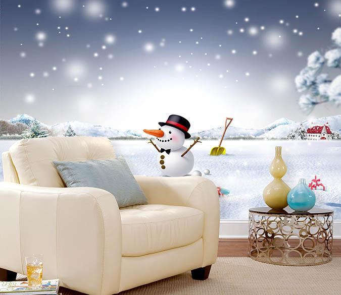 3D Snowman Shovel 001 Wallpaper AJ Wallpaper 