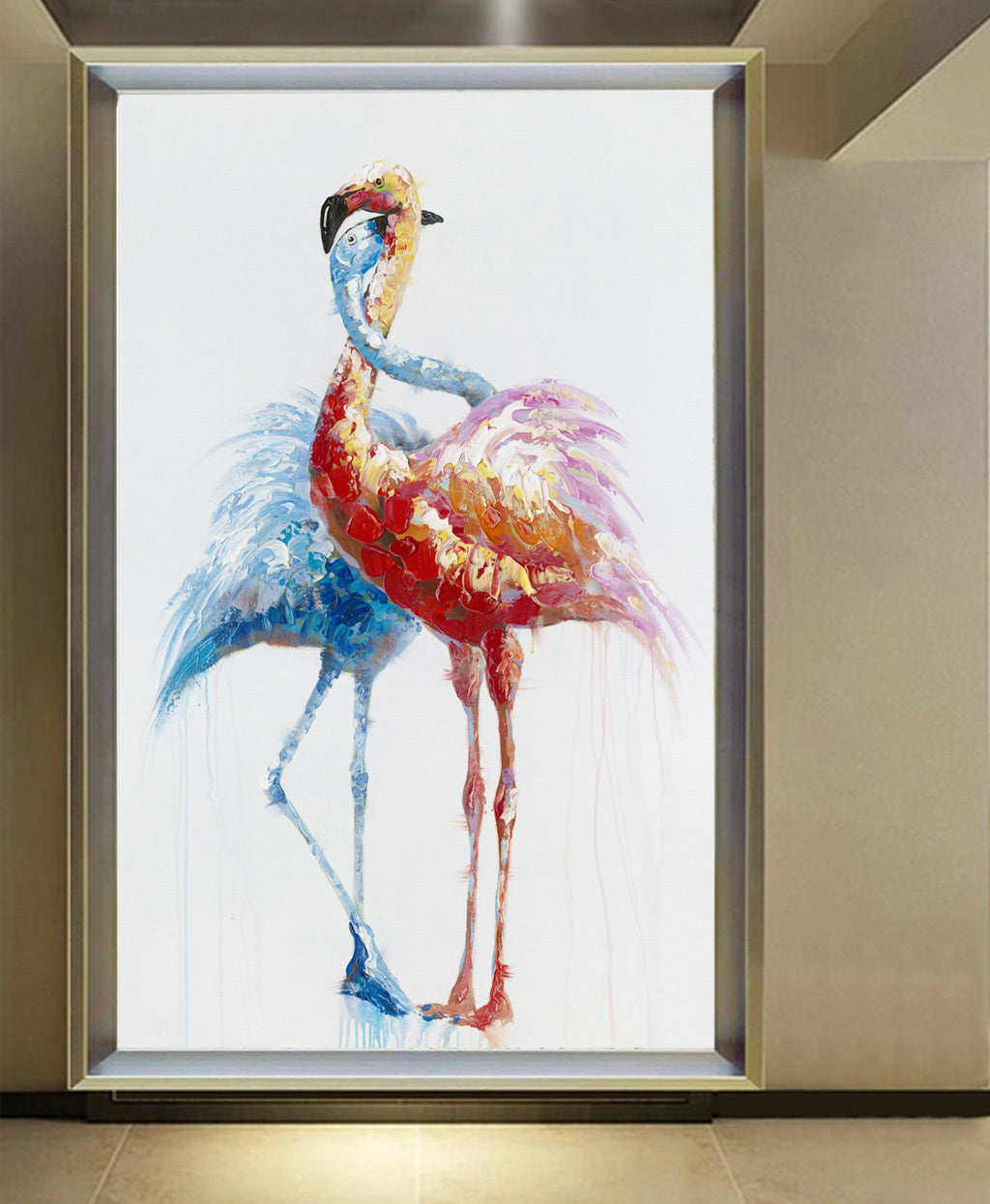 3D Flamingo White WG160 Wall Murals