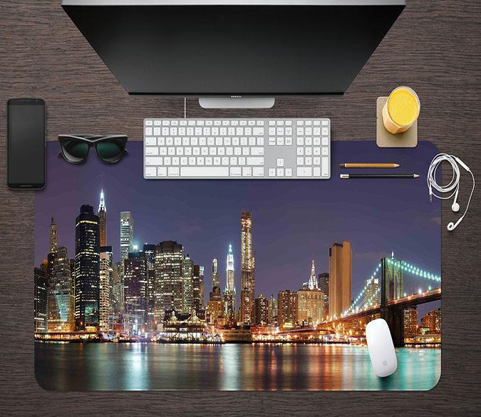3D Night View 187 Desk Mat Mat AJ Creativity Home 