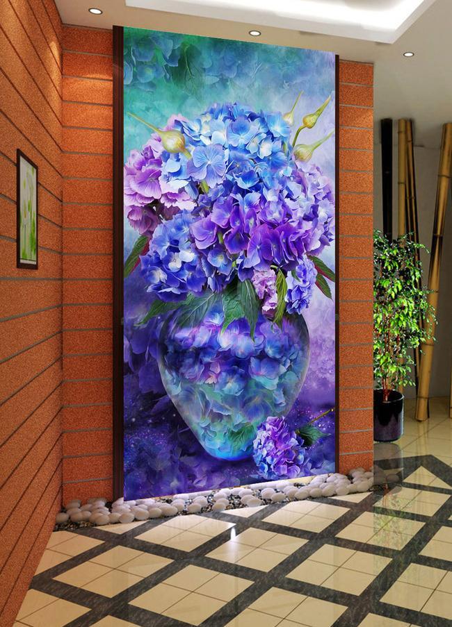 3D Purple Flowers 624 Wall Murals Wallpaper AJ Wallpaper 2 