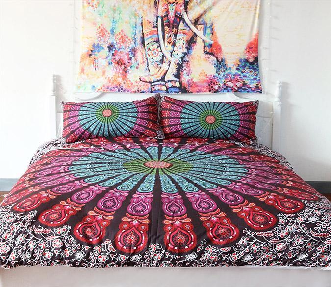 3D Red Purple Flower 99 Bed Pillowcases Quilt Wallpaper AJ Wallpaper 
