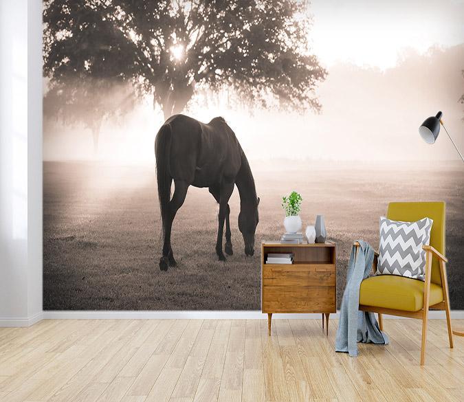 3D Horses Graze 022 Wallpaper AJ Wallpaper 