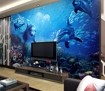 3D Dolphin Coral 54 Wallpaper AJ Wallpaper 2 