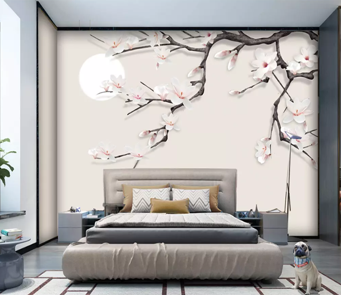 3D Moon Plum 1356 Wallpaper AJ Wallpaper 2 