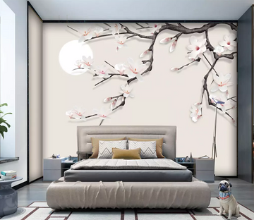 3D Moon Plum 1356 Wallpaper AJ Wallpaper 2 