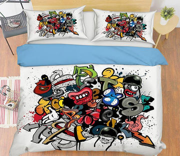 3D Graffiti Mouth 107 Bed Pillowcases Quilt Wallpaper AJ Wallpaper 