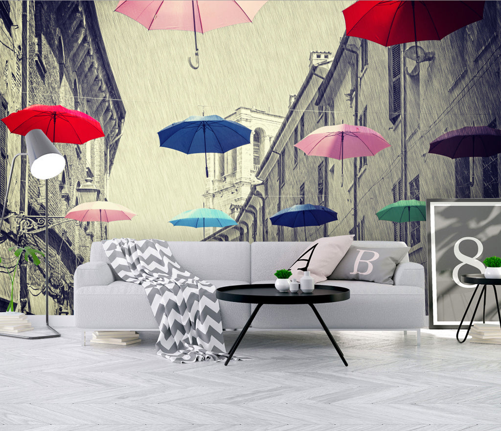 3D Colored Umbrella WG408 Wall Murals