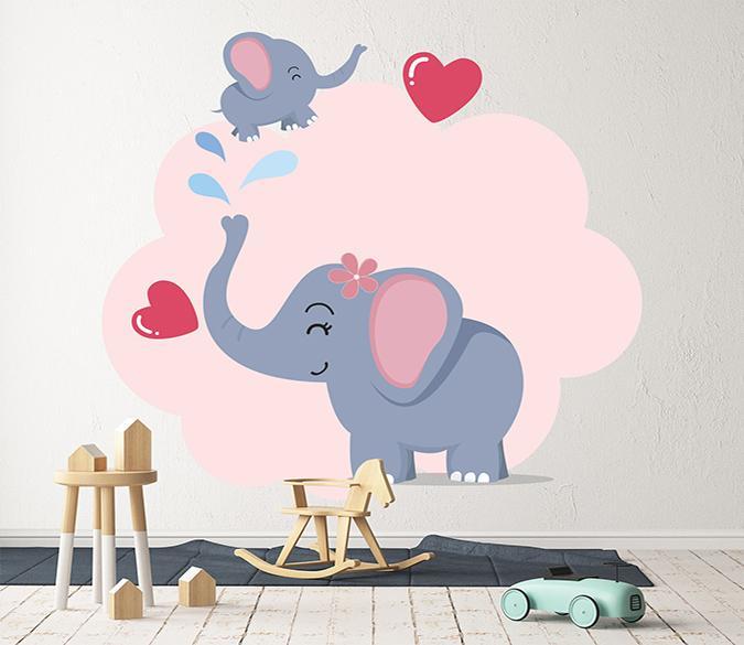 3D Cartoon Elephant 255 Wall Stickers Wallpaper AJ Wallpaper 