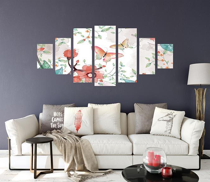 3D Butterfly Pink 060 Unframed Print Wallpaper Wallpaper AJ Wallpaper 