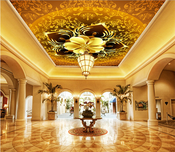 Flower Gold 237 Wallpaper AJ Wallpaper 